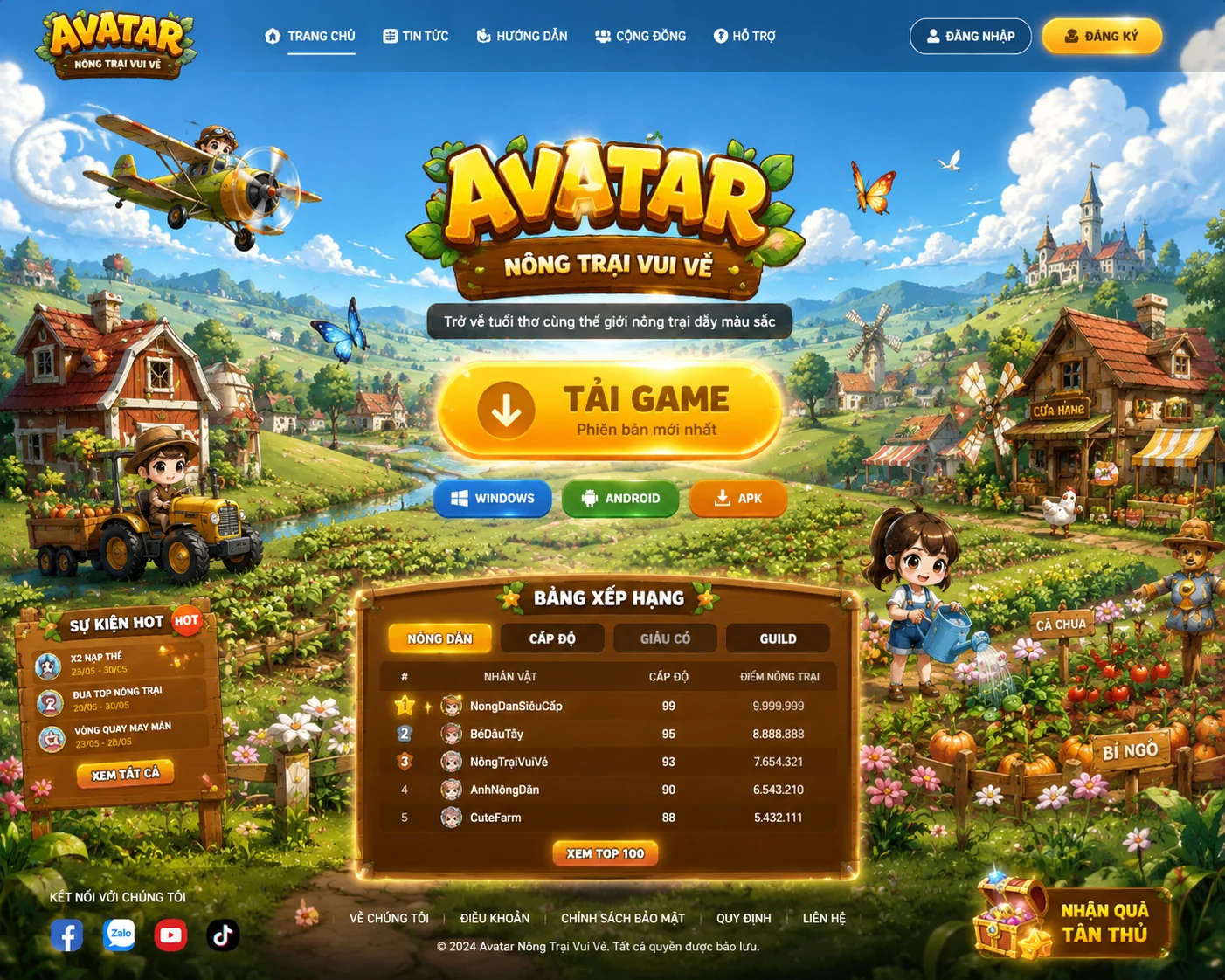 Thế giới Avatar nông trại hoạt hình đầy màu sắc